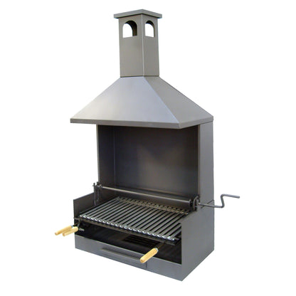 Cajón Barbacoa con chimenea, elevador y parrilla Inox Imex el Zorro