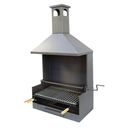 Cajón Barbacoa con chimenea, elevador y parrilla Inox Imex el Zorro 61 x 40 x 148 cm