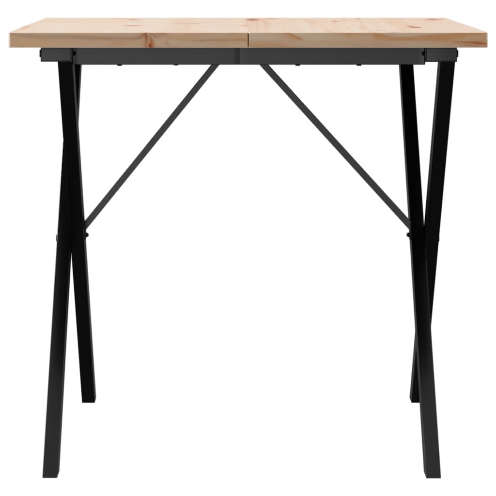 Mesa De Comedor Marco X Madera Maciza Pino Y Acero 90x90x75,5cm_2