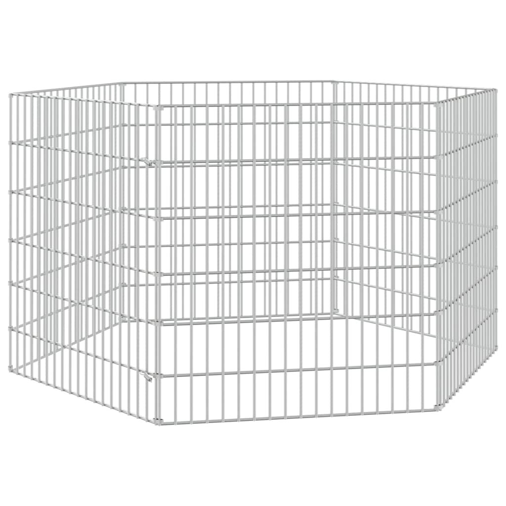 Vidaxl Recinto Animales Corral 6 Paneles Hierro Galvanizado 54x60 Cm_0
