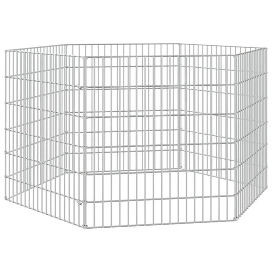 Vidaxl Recinto Animales Corral 6 Paneles Hierro Galvanizado 54x60 Cm_0