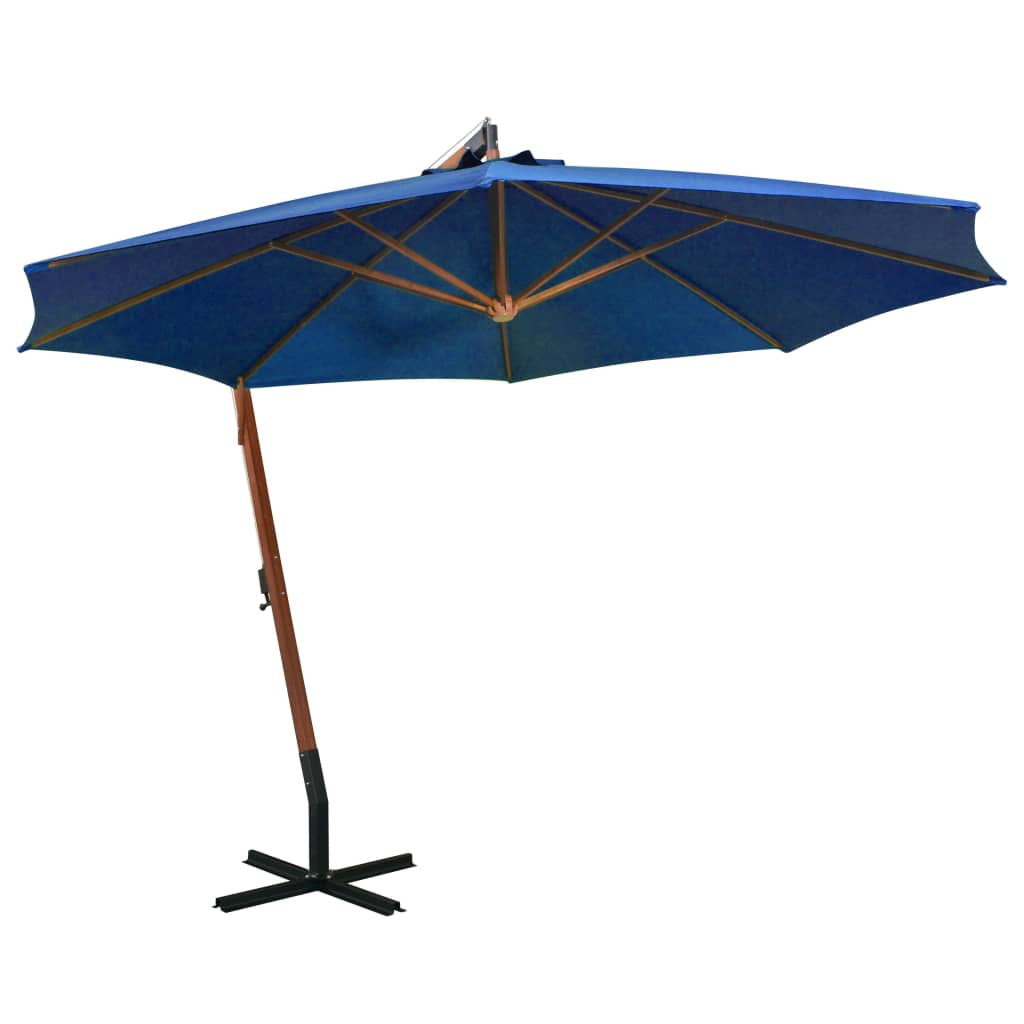 Vidaxl Sombrilla Jardín Colgante Palo Madera Abeto Celeste 3,5x2,9 M_0