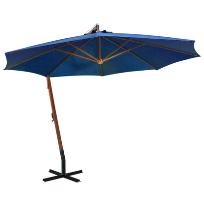 Vidaxl Sombrilla Jardín Colgante Palo Madera Abeto Celeste 3,5x2,9 M_0