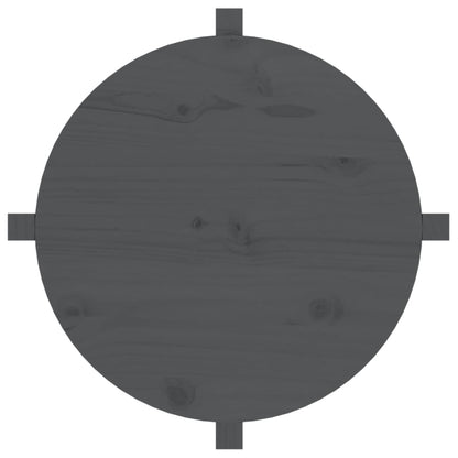 Mesa De Centro De Madera Maciza De Pino Gris 62,5x45 Cm_4