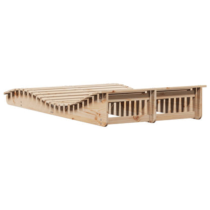 Tumbona De Madera Maciza De Pino 205x110x31,5 Cm / Vetonek_5
