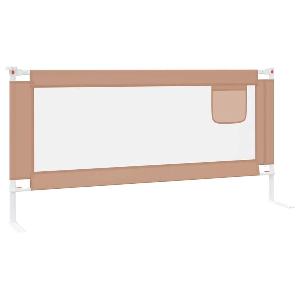 Vidaxl Barandilla De Seguridad Cama De Niño Taupe Tela 190x25 Cm_4