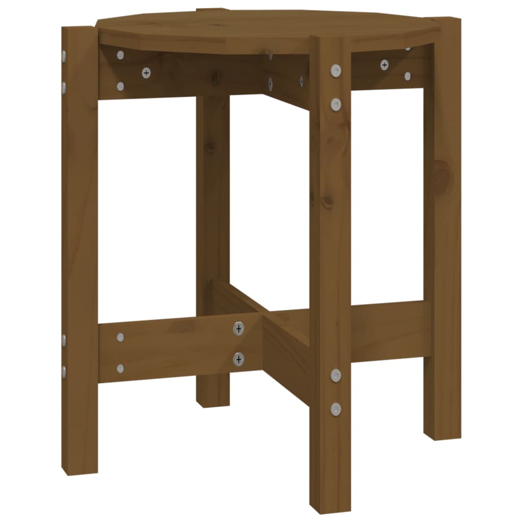Mesa De Centro De Madera Maciza De Pino Marrón Miel Ø42,5x45 Cm_0
