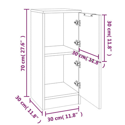 Aparadores 2 Uds Madera Contrachapada Roble Sonoma 30x30x70 Cm / Vetonek_4