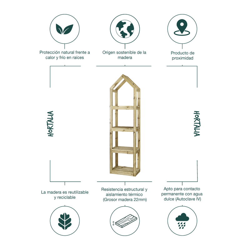 Estantería De Madera Para Plantas Campanile L Hortalia_2