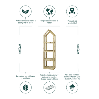 Estantería De Madera Para Plantas Campanile L Hortalia_2