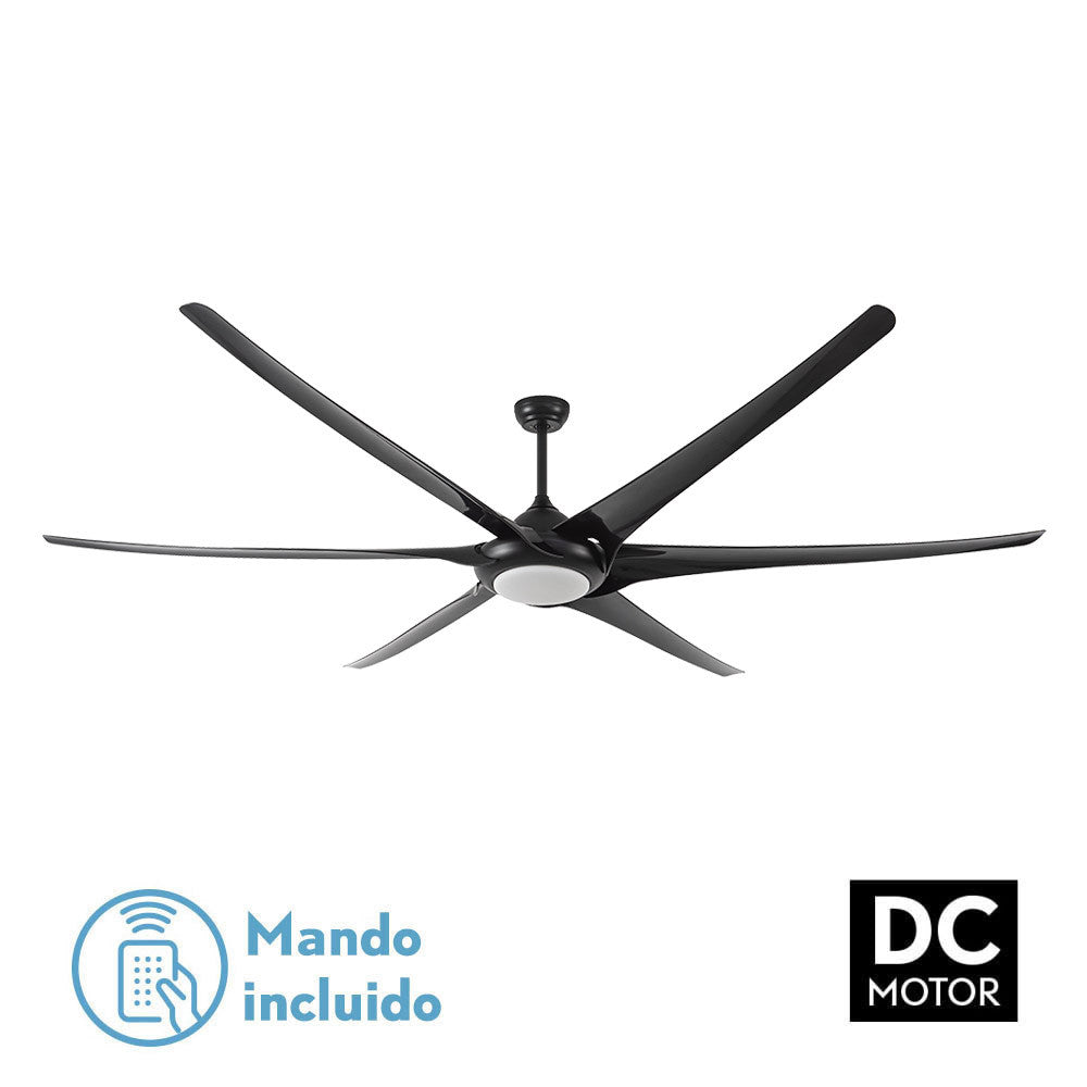 Ventilador 30w Dc Moncayo Negro 6 Aspas 6 Velocidades 254d C/remoto Memoria 3 Temperaturas 2850 Lm_0