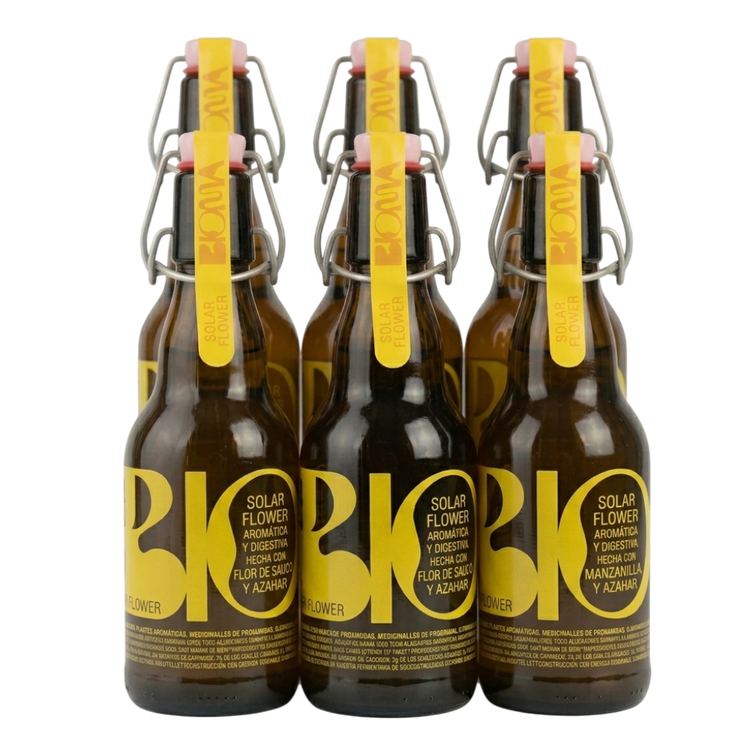 Kombucha Solar Flower: Manzanilla, Flor De Saúco Y Azahar Pack 6 Botellas 330 Ml_0