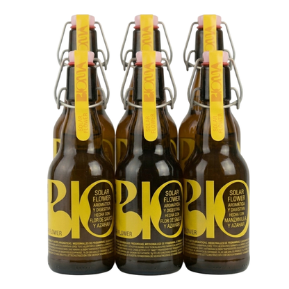 Kombucha Solar Flower: Manzanilla, Flor De Saúco Y Azahar Pack 6 Botellas 330 Ml_0
