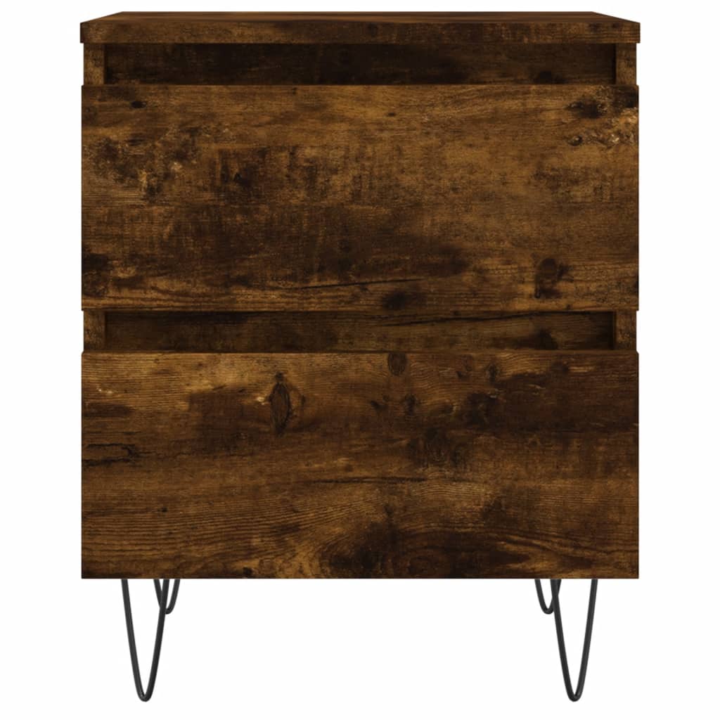 Mesita De Noche Madera De Ingeniería Roble Ahumado 40x35x50 Cm_3