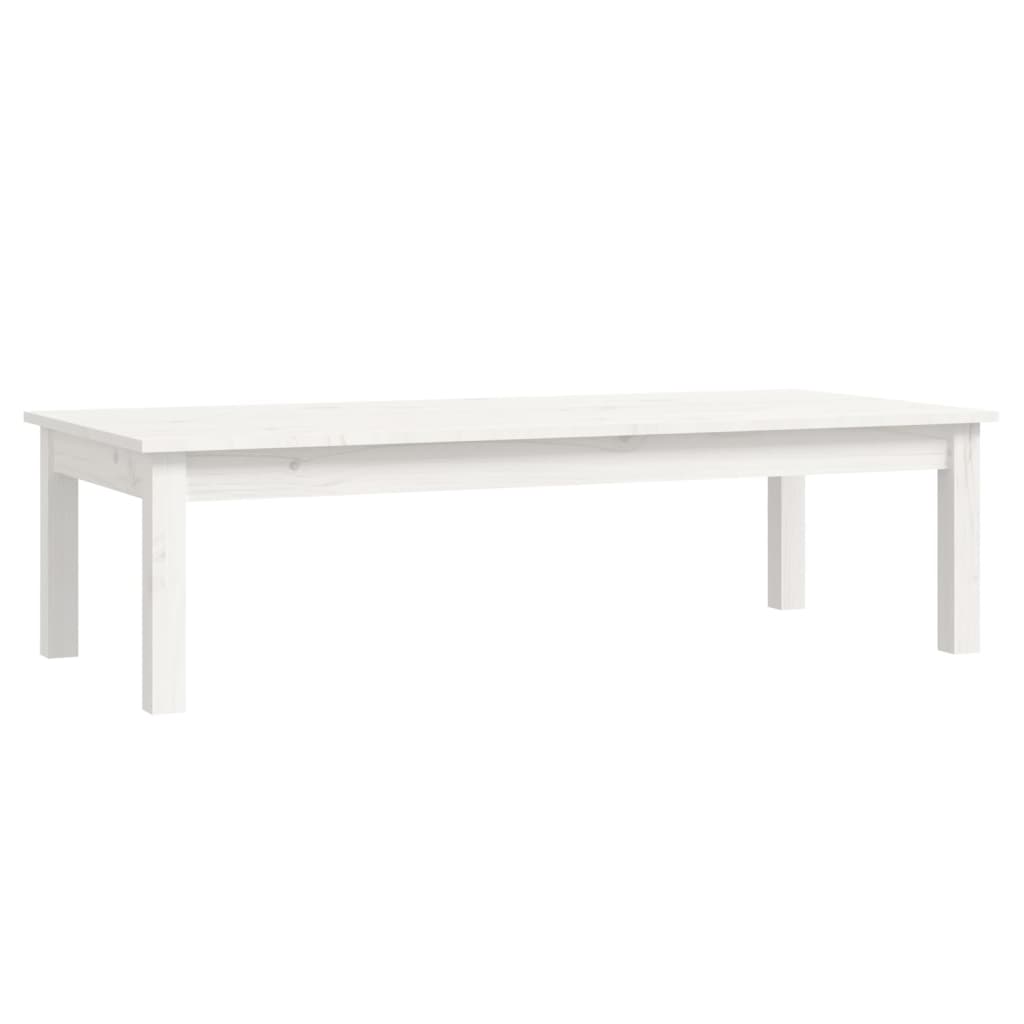Mesa De Centro De Madera Maciza De Pino Blanco 110x50x30 Cm_0