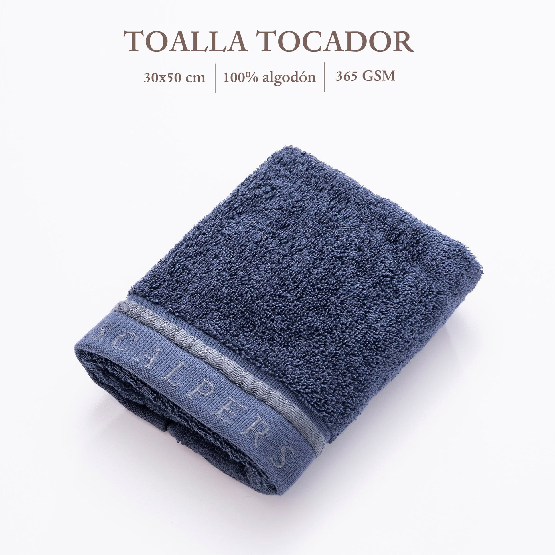 Toalla De Tocador 30x50cm En Algodón Azul Navy Con Rayas Scalpers Home_1