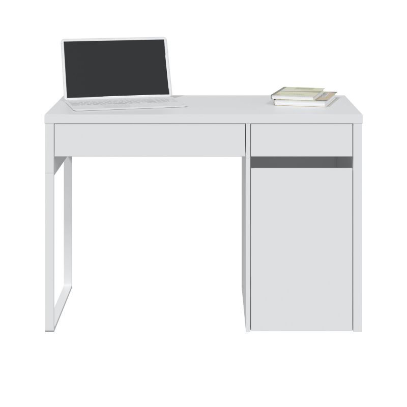 Mesa De Escritorio Eda Melamina, Blanco Artik, 108 X 75 X 50_1