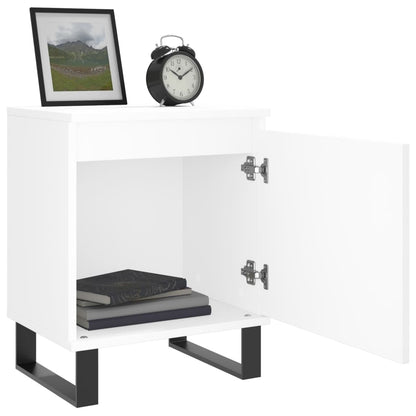 Mesita De Noche Madera De Ingeniería Blancp 40x30x50 Cm_2