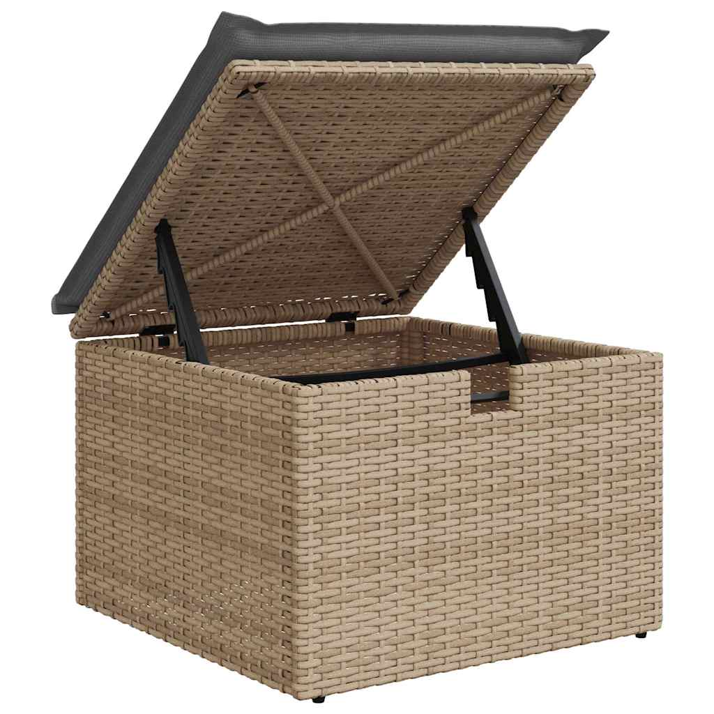 Juego De Sofás Jardín Con Cojines 5 Pzas Ratán Sintético Beige / Vetonek_4
