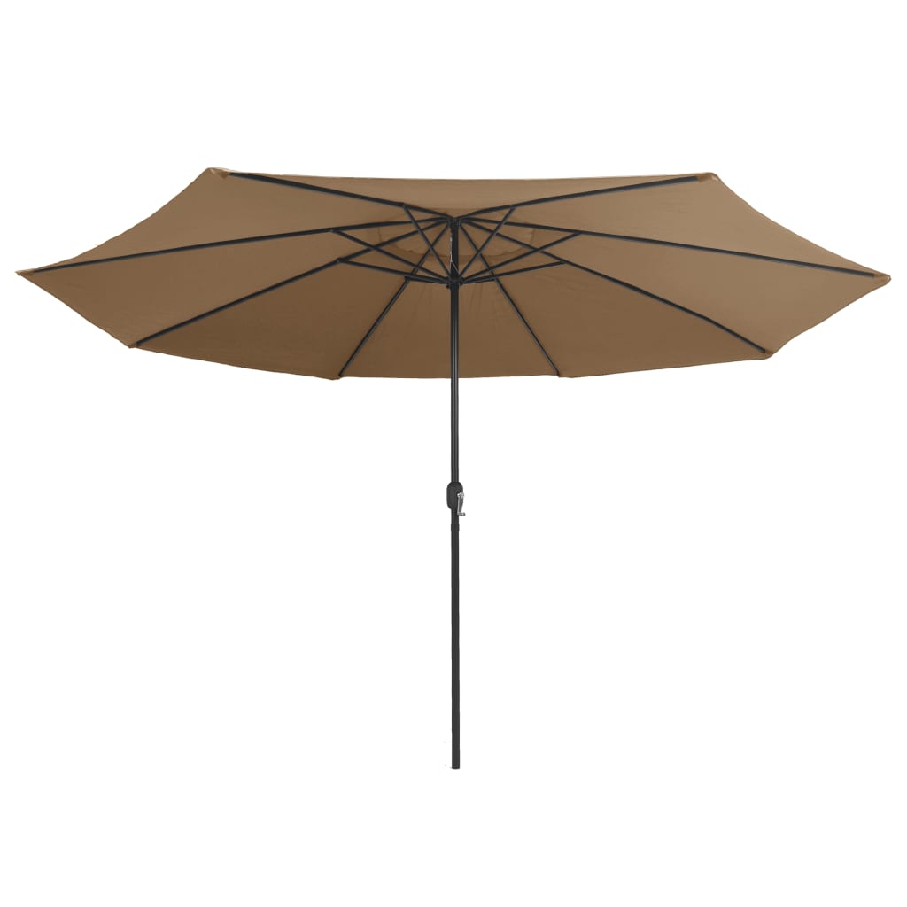 Sombrilla De Jardín Con Palo De Metal Taupe 390 Cm_1