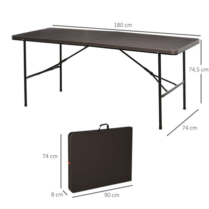 Outsunny Mesa Plegable Portátil Para Camping Mesa Auxiliar Multiusos Marrón 2_2