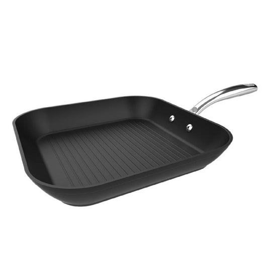 Grill Polka Fantasy Grill Silver. Diámetro 28 Cm, Aluminio Forjado, Revestimiento Antiadherente Whitford Eterna, Libre Pfoa, Mango De Acero Inox, Ap_0
