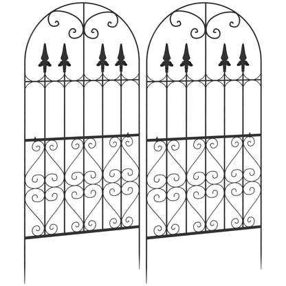 Outsunny Juego De 2 Enrejados De Jardín Con Marco De Acero 55x128 Cm Negro_0
