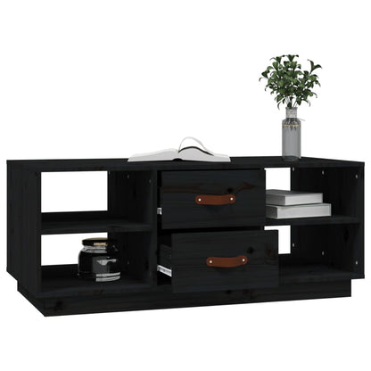 Mesa De Centro De Madera Maciza De Pino Negro 100x50x41 Cm_2