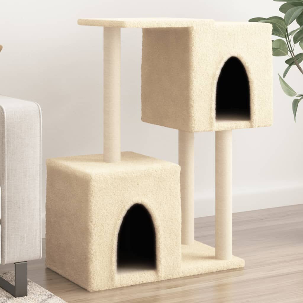 Vidaxl Rascador Para Gatos Con Postes De Sisal Color Crema 86 Cm_1