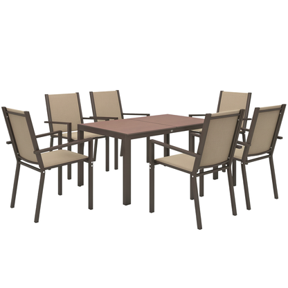 Outsunny Conjunto De Mesa Y Sillas Jardín De 7 Piezas_0