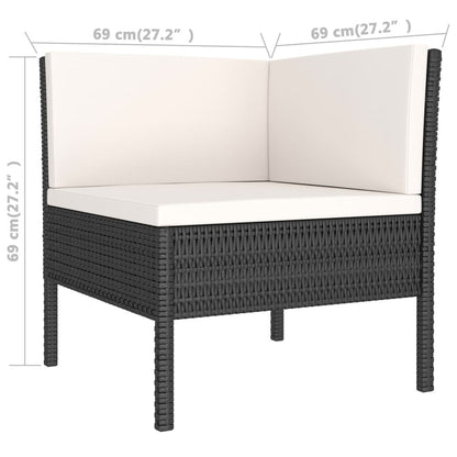 Vidaxl Set De Muebles De Jardín 3 Pzas Y Cojines Ratán Sintético Negro_4
