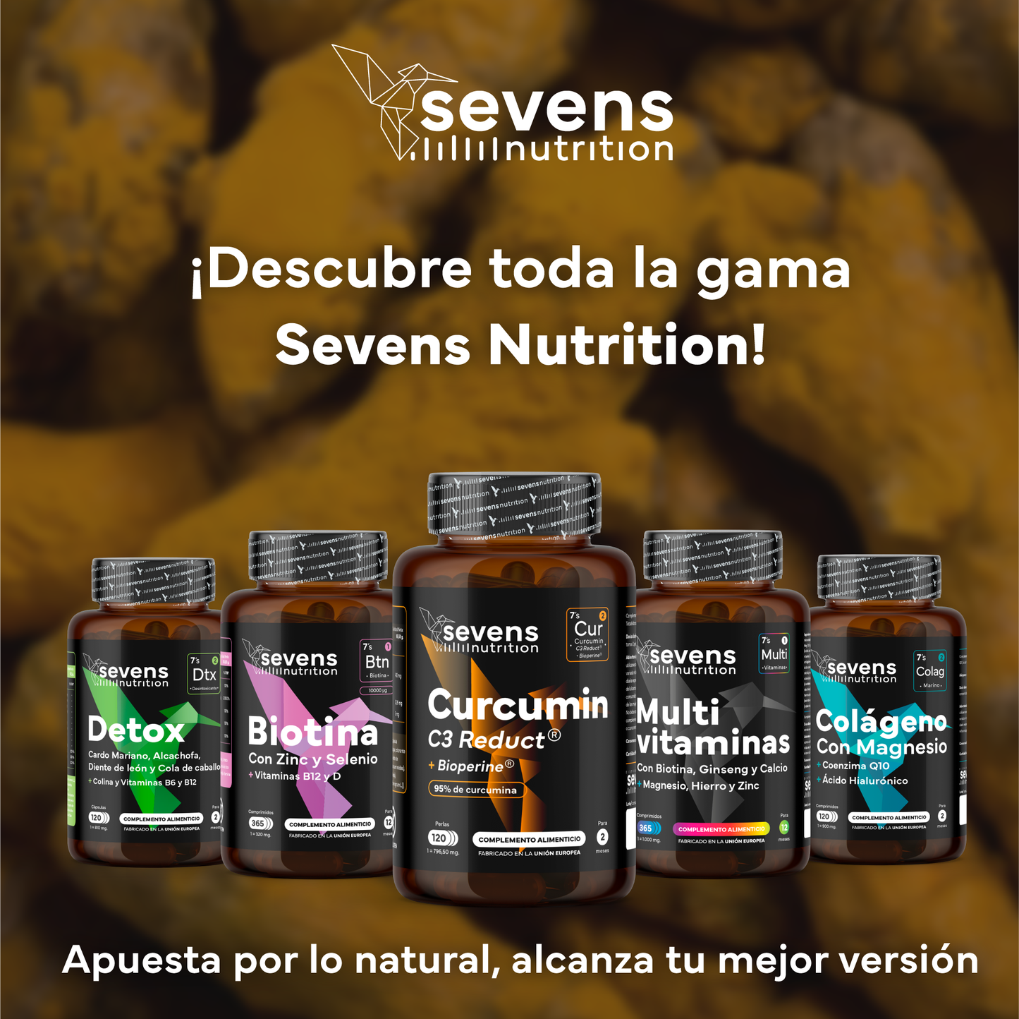 Cúrcuma Con Pimienta Negra + Multivitaminas Con Ginseng. Sevens Nutrition. Antiinflamatorio Y Vitalidad_5