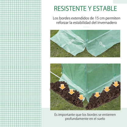 Outsunny Invernadero De Jardín 6x3x2 M Con 12 Ventanas Puerta Verde_3
