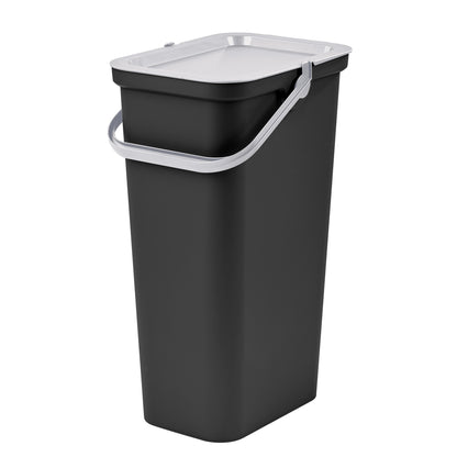 Papelera moda 25l Con Asa (cubo Negro-tapa Blanco)_0