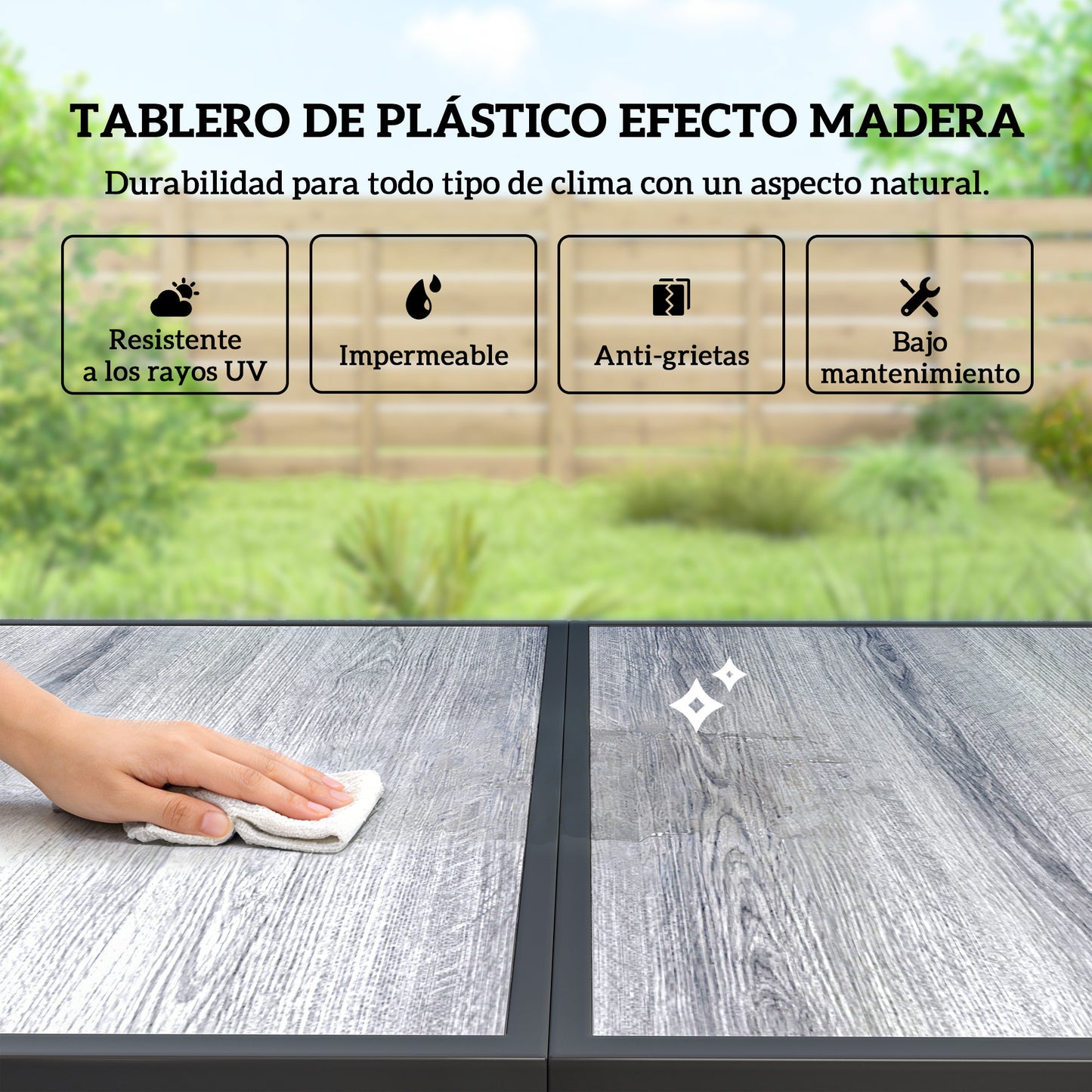 Outsunny Conjunto De Mesa Y Sillas Jardín De 7 Piezas_3