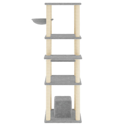 Vidaxl Rascador Para Gatos Con Postes De Sisal Gris Claro 154 Cm_3