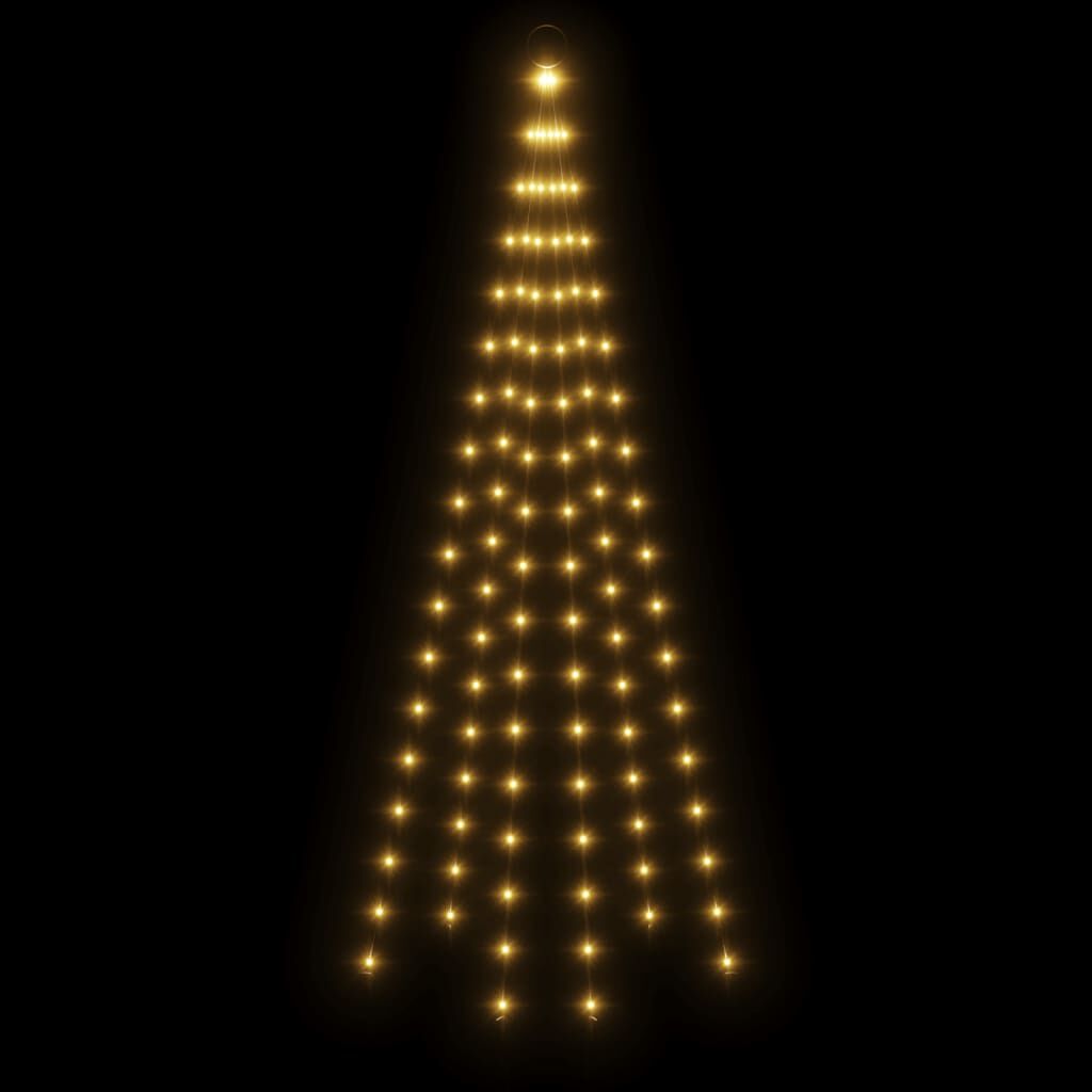 Vidaxl Árbol De Navidad En Asta De Bandera 108 Led Blanco Cálido 180cm_3