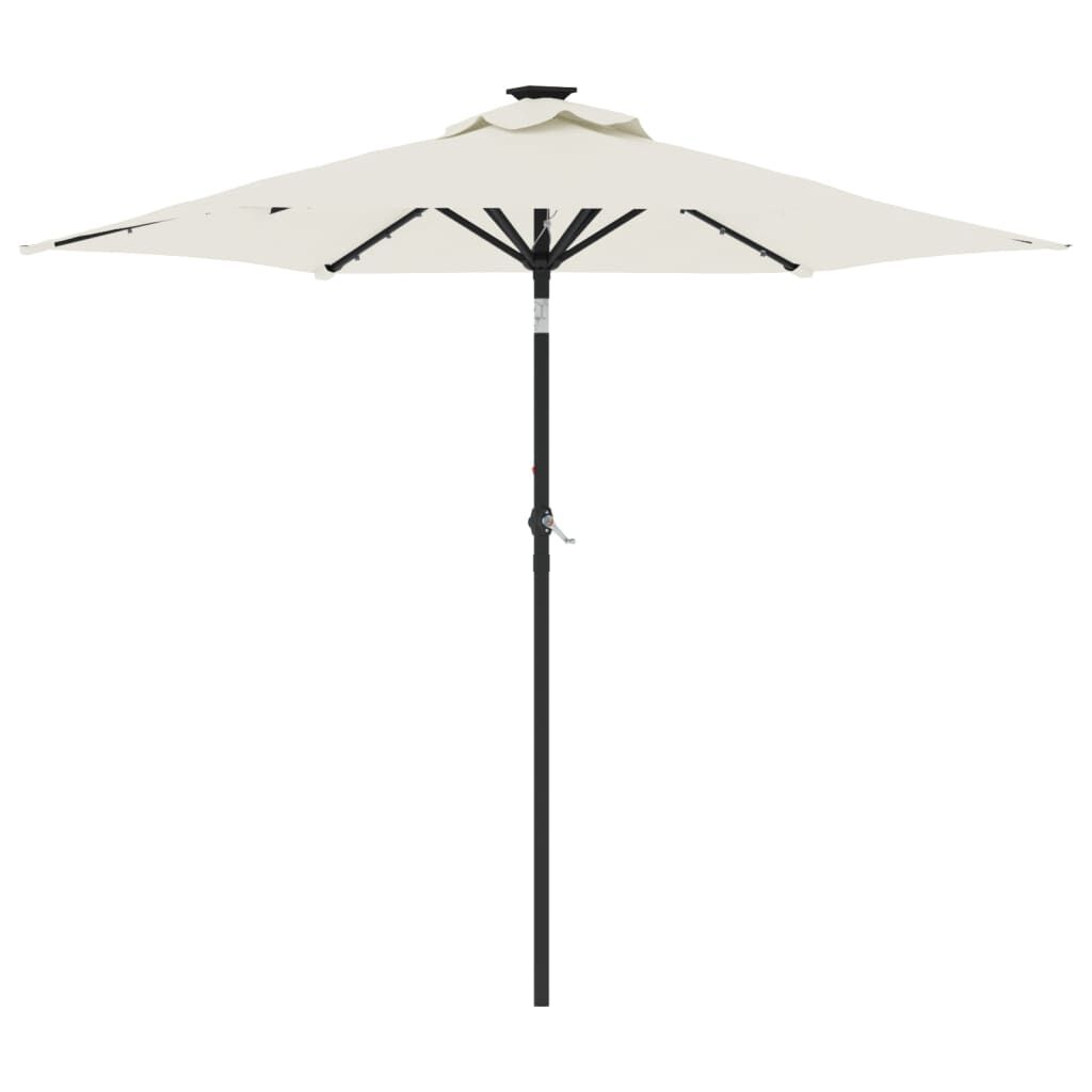 Vidaxl Sombrilla Jardín Con Luces Led Poste Acero Blanca 225x225x212cm_0