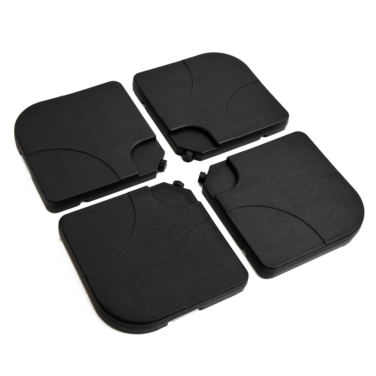 Base De Sombrilla Outsunny Negro 4 Piezas De Plástico 50x50x7,5 Cm_0