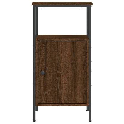 Mesita De Noche Madera De Ingeniería Roble Marrón 41x31x80 Cm_3