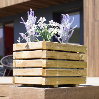 Jardinera de madera rectangular 40 cm Kub 17 L