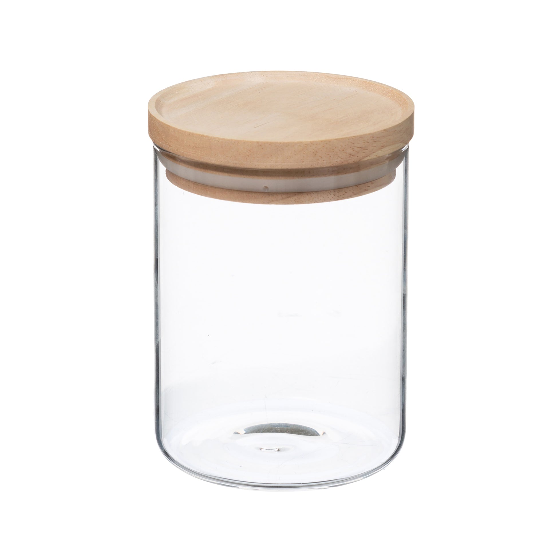 Wellhome - Tarro De Vidrio Y Madera, Cierre Hermético 600ml