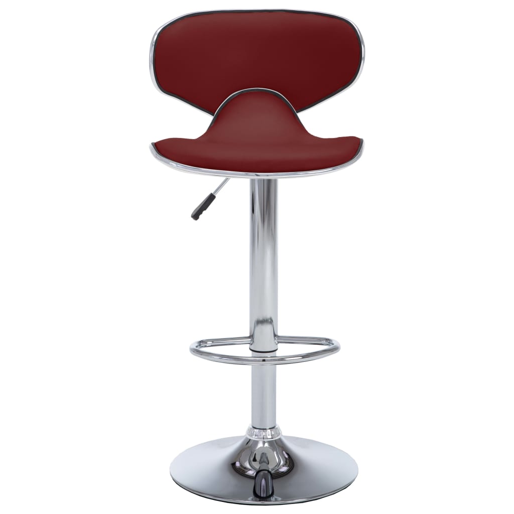 323649 Bar Stools 2 Pcs Wine Red Faux Leather_2