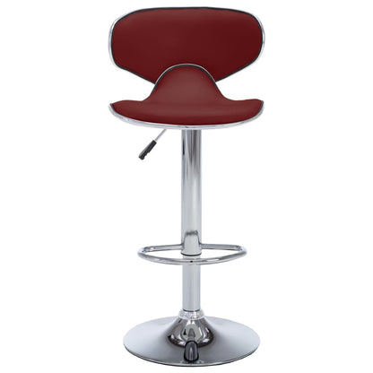 323649 Bar Stools 2 Pcs Wine Red Faux Leather_2