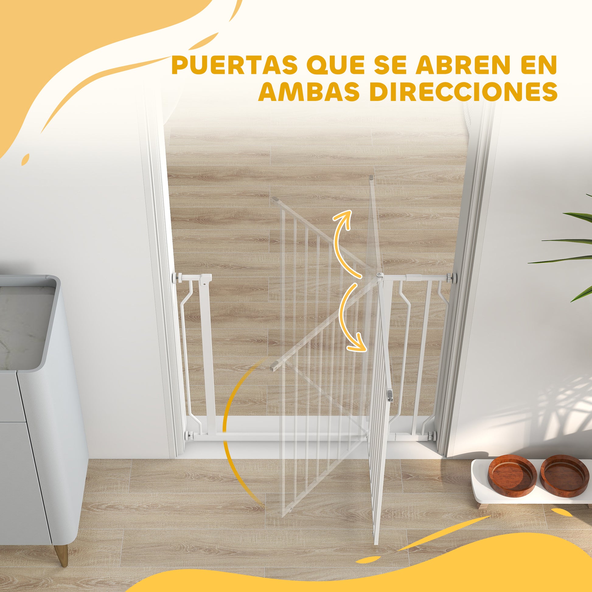 Pawhut Barrera Para Perros Con Ancho Ajustable 75-95 Cm Blanco_3