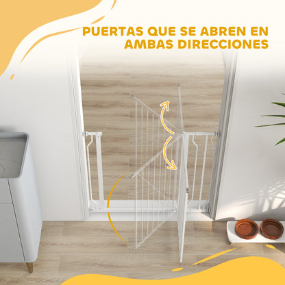 Pawhut Barrera Para Perros Con Ancho Ajustable 75-95 Cm Blanco_3