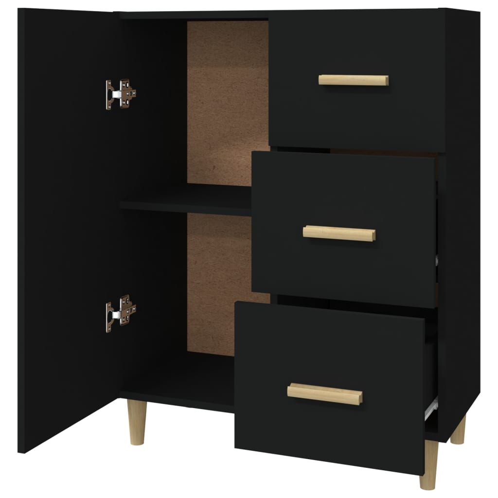 Aparador De Madera De Ingeniería Negro 69,5x34x90 Cm / Vetonek_5