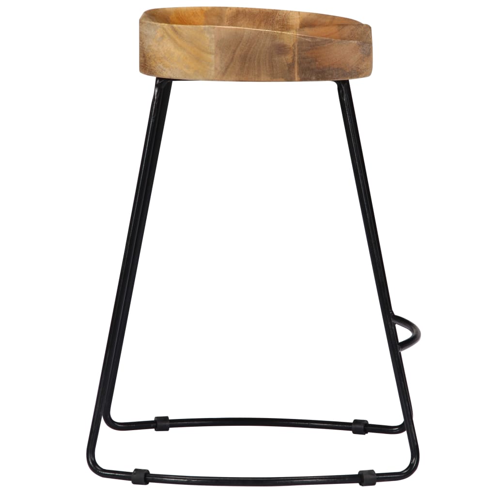 Taburetes De Cocina Gavin 2 Unidades Madera Maciza De Mango_3