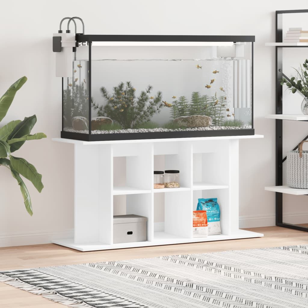 Vidaxl Soporte Para Acuario Madera De Ingeniería Blanco 120x40x60 Cm_1