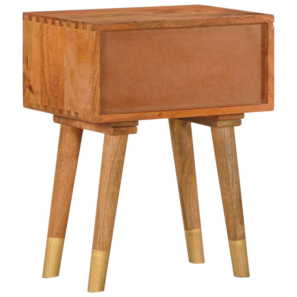 Mesita De Noche De Madera Maciza De Mango 43x30x58 Cm_2